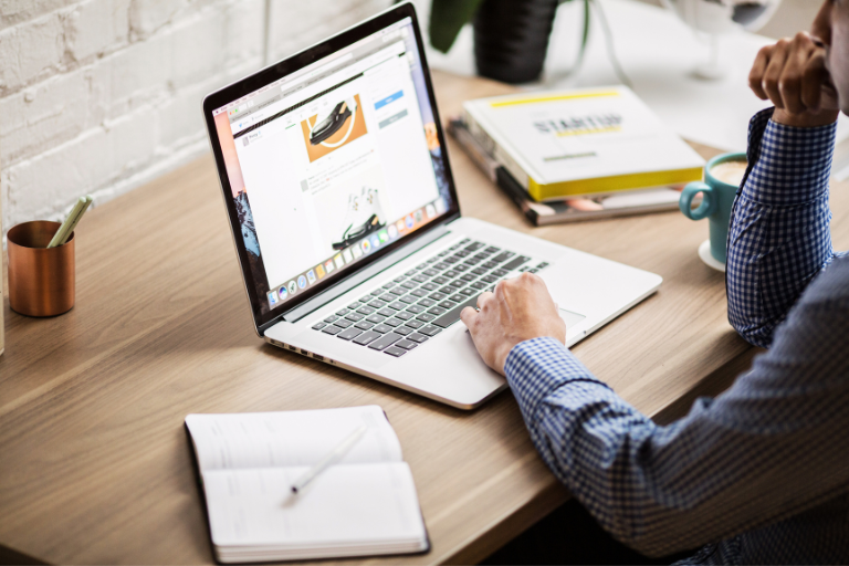 A man searches the websites of reputable organizations for therapist directories and resources