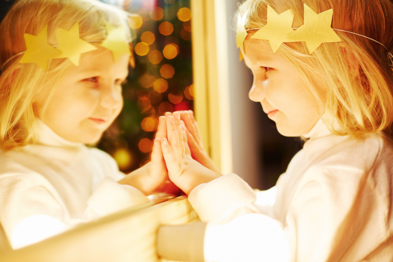 The little girl's inner child knows how to self-acceptance, and profound inner peace from an early age