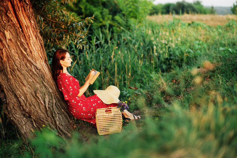 Women are practicing nurturing behaviors towards yourself that you may have lacked in childhood by reading