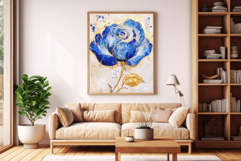 Our blue rose series not only adds elegance but also transforms any corner into a mindfulness retreat, perfect for meditation or unwinding.”
