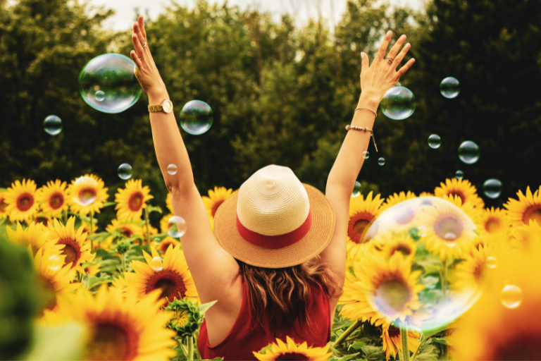 A woman tries to find joy in life