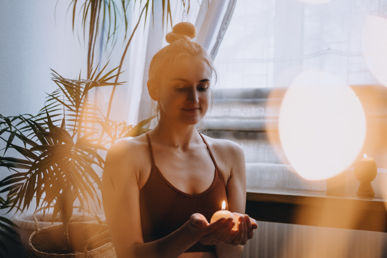 A woman meditates and asks herself: What Is The Higher Self?