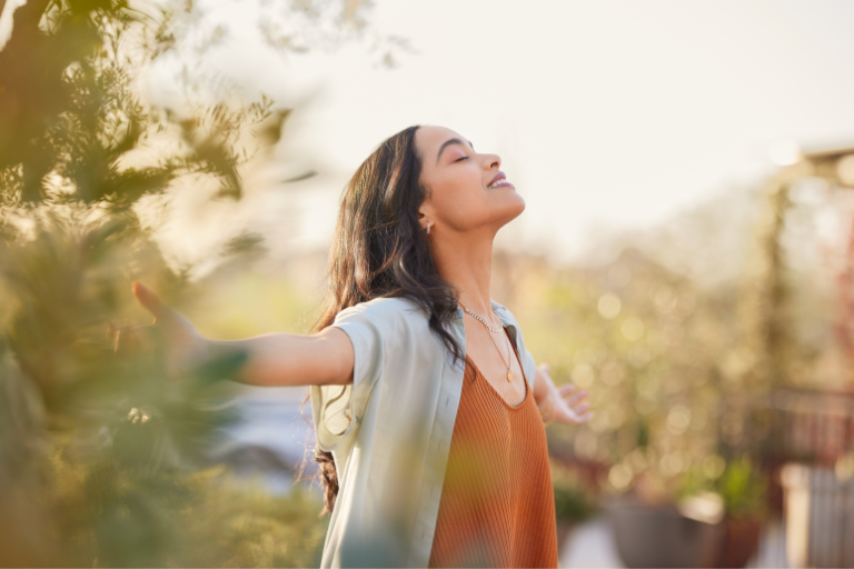A woman undergoing Gratitude Practice for Family Healing